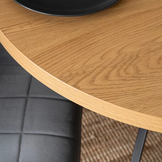 Masa Extensibila Lumos, 90-140-190x90x75,5 h cm, Metal/MDF, Negru/Stejar Auriu picture - 8