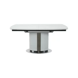 Masa Extensibila Maldon 160-220x90x76 h cm, Blat Ceramic + MDF, Alb Marmura/Gri