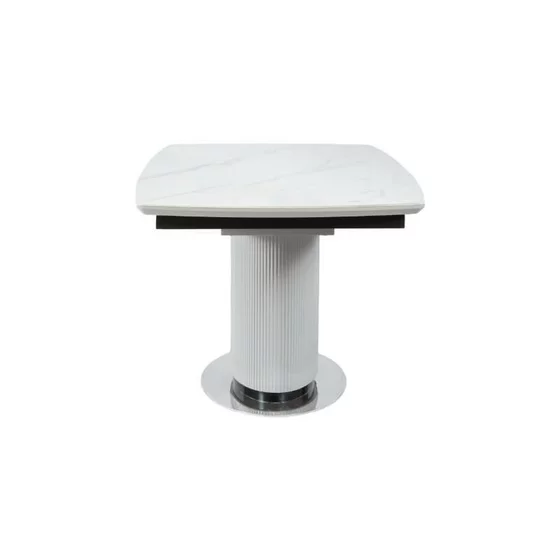 Masa Extensibila Maldon 160-220x90x76 h cm, Blat Ceramic + MDF, Alb Marmura/Gri picture - 4