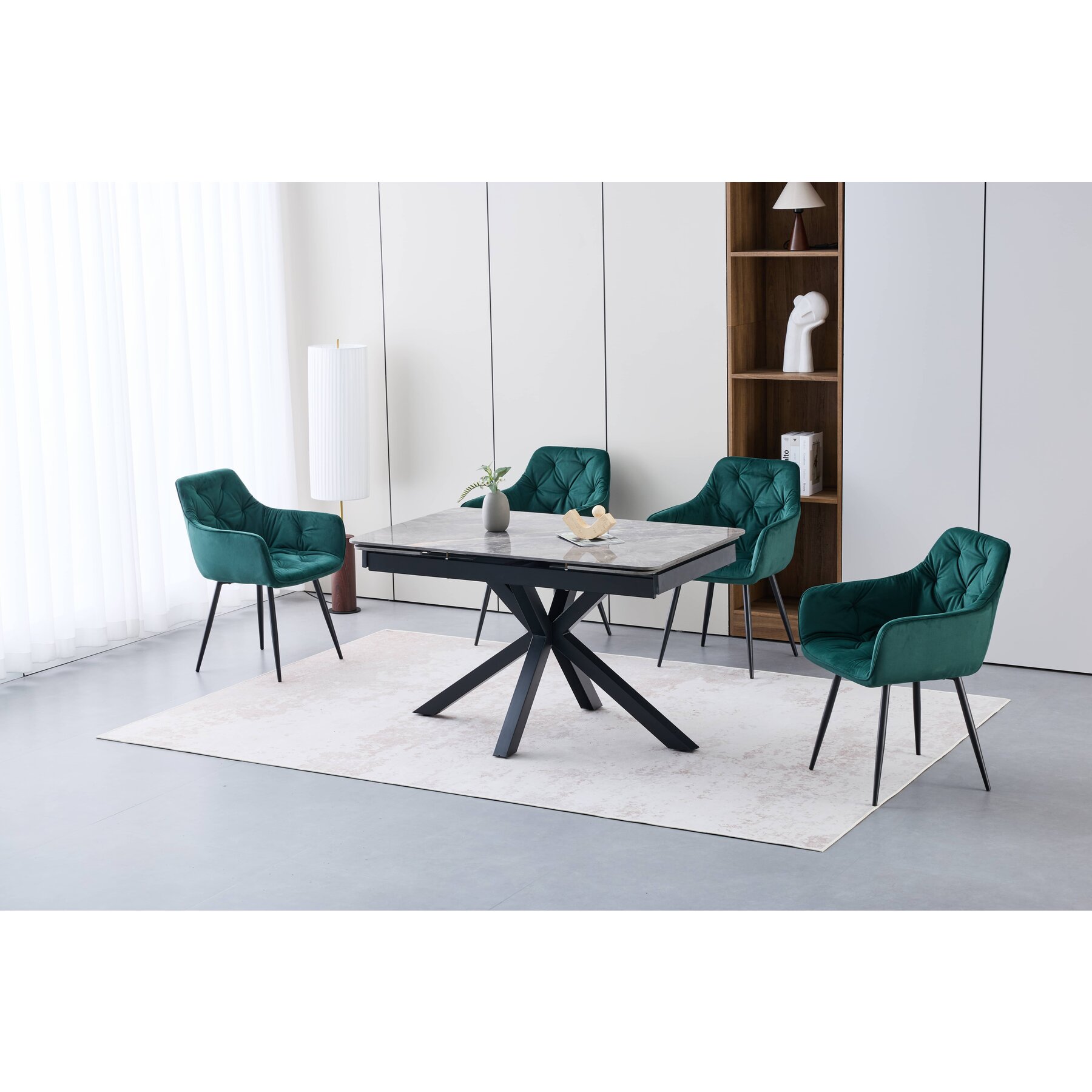 Masa Extensibila Mirage, 130-190x80x76 h cm, Picior Metalic, Blat