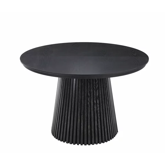 Masa Extensibila Norsica, 120-160-200x120x75 cm, MDF cu Furnir, Negru picture - 1