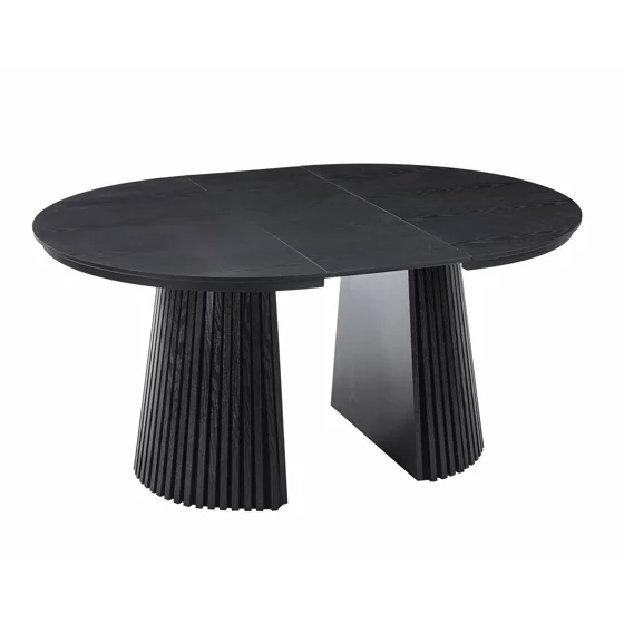 Masa Extensibila Norsica, 120-160-200x120x75 cm, MDF cu Furnir, Negru picture - 4