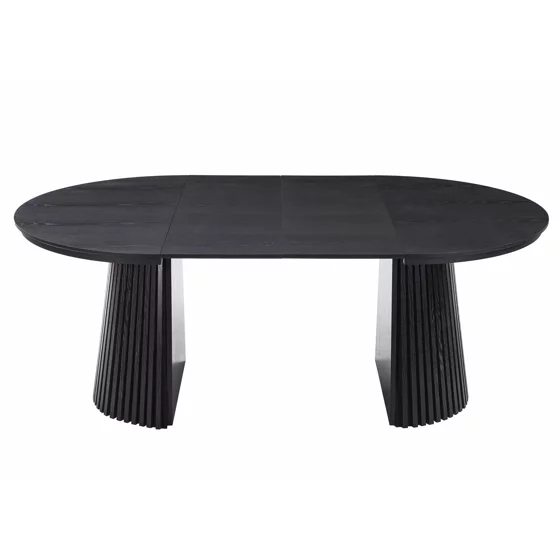 Masa Extensibila Norsica, 120-160-200x120x75 cm, MDF cu Furnir, Negru picture - 6