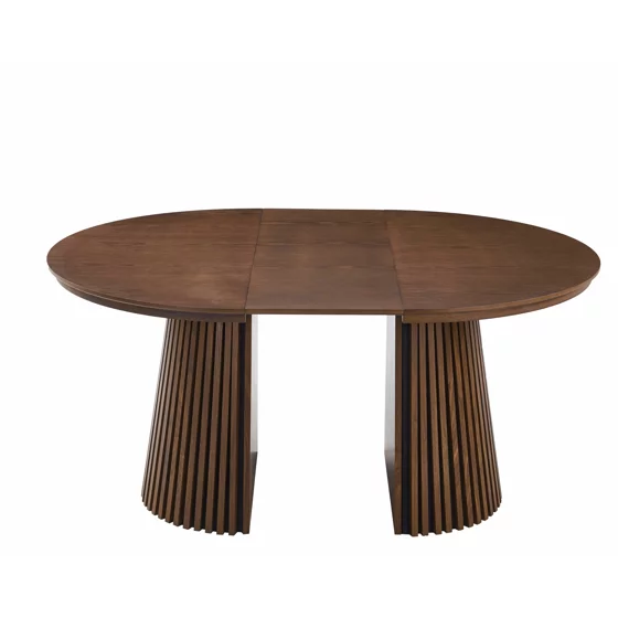 Masa Extensibila Norsica, 120-160-200x120x75 cm, MDF cu Furnir, Nuc picture - 6