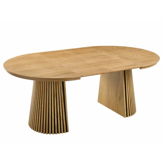 Masa Extensibila Norsica, 120-160-200x120x75 cm, MDF cu Furnir, Stejar picture - 3