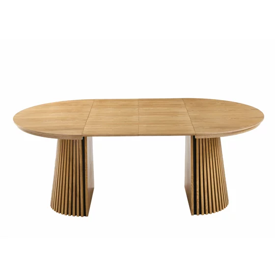 Masa Extensibila Norsica, 120-160-200x120x75 cm, MDF cu Furnir, Stejar picture - 4