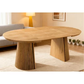 Masa Extensibila Norsica, 120-160-200x120x75 cm, MDF cu Furnir, Stejar