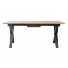 Masa Extensibila Oaken, 160-200x90x76 h cm, Picior Metalic, Blat MDF, Negru/Stejar picture - 4