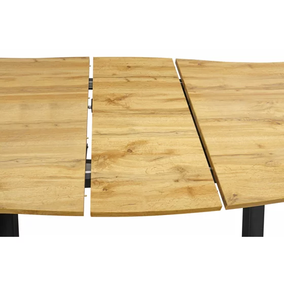 Masa Extensibila Oaken, 160-200x90x76 h cm, Picior Metalic, Blat MDF, Negru/Stejar picture - 8