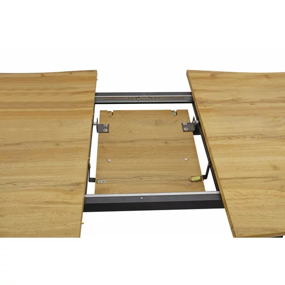 Masa Extensibila Oaken, 180-220x90x76 h cm, Picior Metalic, Blat MDF, Negru/Stejar picture - 7