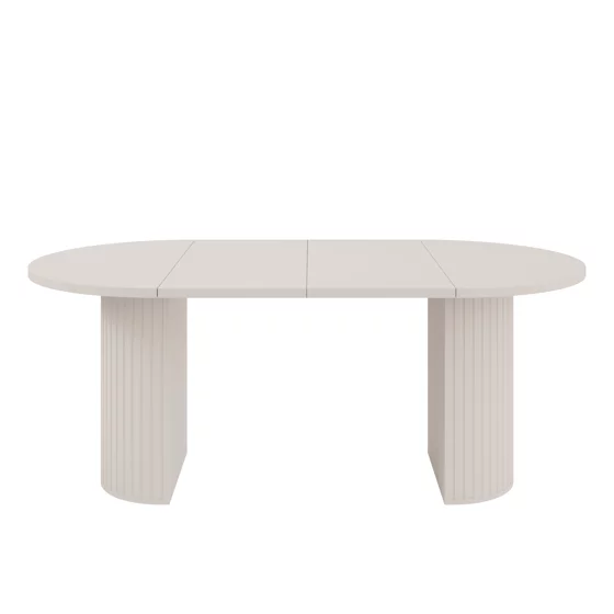 Masa Extensibila Ovalio, 100-144-188x100x75 h cm, Pal Melaminat/MDF, Beige picture - 5