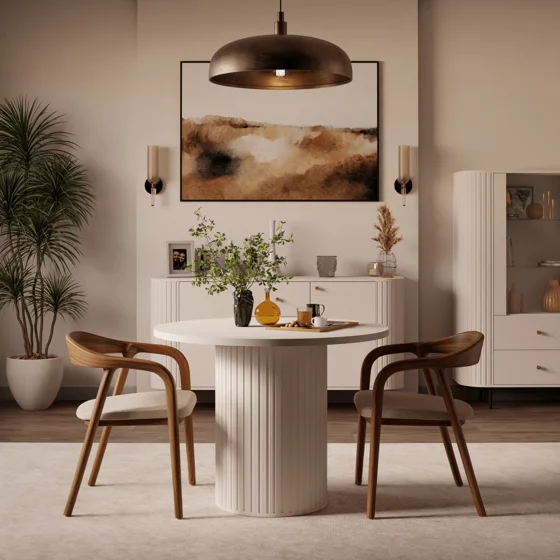 Masa Extensibila Ovalio, 100-144-188x100x75 h cm, Pal Melaminat/MDF, Beige picture - 1