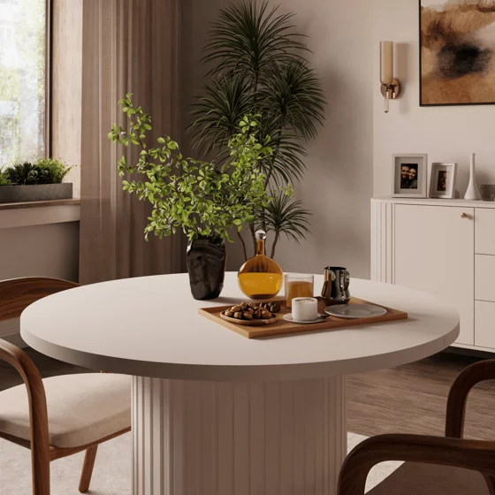 Masa Extensibila Ovalio, 100-144-188x100x75 h cm, Pal Melaminat/MDF, Beige picture - 15