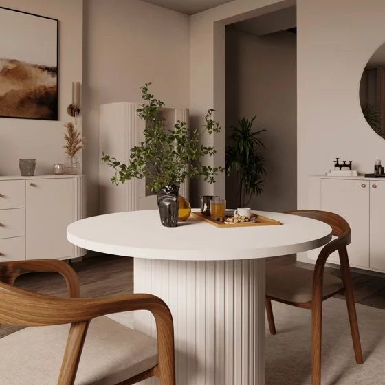 Masa Extensibila Ovalio, 100-144-188x100x75 h cm, Pal Melaminat/MDF, Beige picture - 16