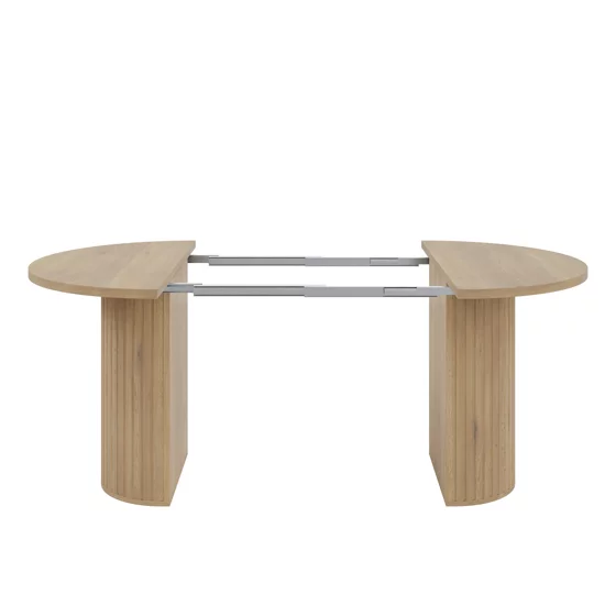 Masa Extensibila Ovalio, 100-144-188x100x75 h cm, Pal Melaminat/MDF, Stejar Cremona picture - 8