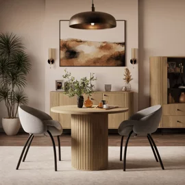 Masa Extensibila Ovalio, 100-144-188x100x75 h cm, Pal Melaminat/MDF, Stejar Cremona