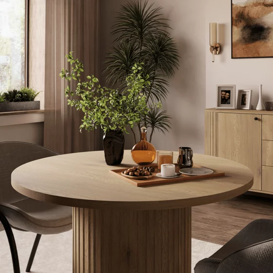 Masa Extensibila Ovalio, 100-144-188x100x75 h cm, Pal Melaminat/MDF, Stejar Cremona picture - 11