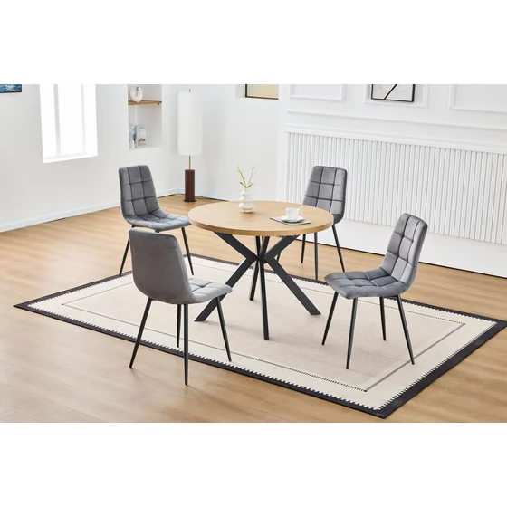 Masa Extensibila Pergola, 100-250x100x75 h cm, Metal/MDF Melaminat, Negru/Stejar Natur picture - 1