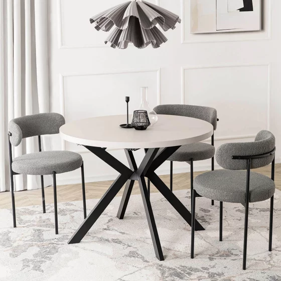 Masa Extensibila Peroni E, 100-250x100x75 h cm, Metal/MDF, Casmir/Negru picture - 1