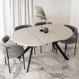 Masa Extensibila Peroni E, 100-250x100x75 h cm, Metal/MDF, Casmir/Negru