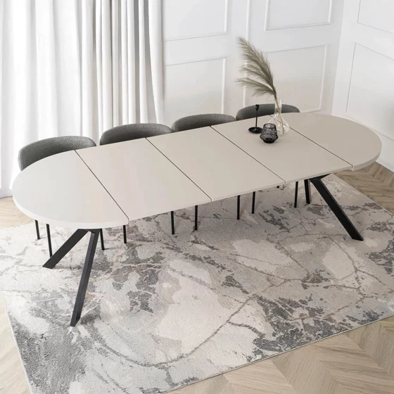 Masa Extensibila Peroni E, 100-250x100x75 h cm, Metal/MDF, Casmir/Negru picture - 4