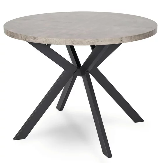 Masa Extensibila Peroni E, 100-250x100x75 h cm, Metal/MDF, Negru/Beton picture - 1