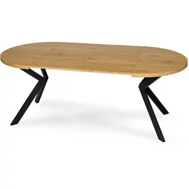 Masa Extensibila Peroni E, 100-250x100x75 h cm, Metal/MDF, Negru/Stejar Auriu