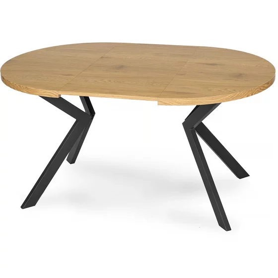 Masa Extensibila Peroni E, 100-250x100x75 h cm, Metal/MDF, Negru/Stejar Auriu picture - 5