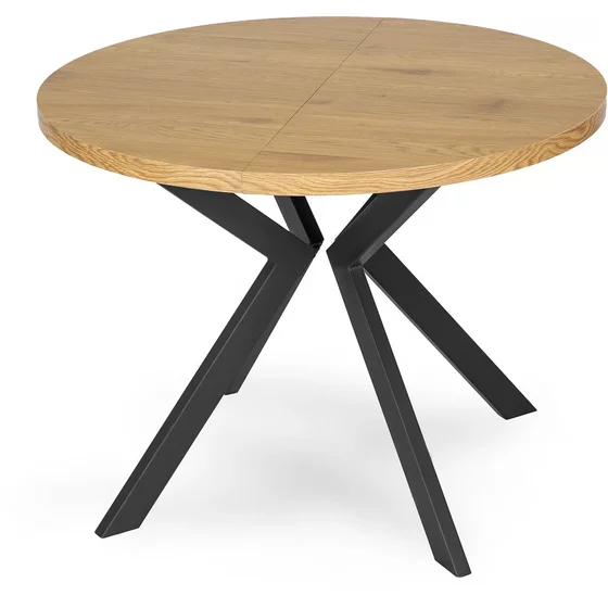 Masa Extensibila Peroni E, 100-250x100x75 h cm, Metal/MDF, Negru/Stejar Auriu picture - 4