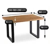 Masa Extensibila Trento, 130-180-230x90x78 h cm, Metal/MDF, Negru/Stejar picture - 4