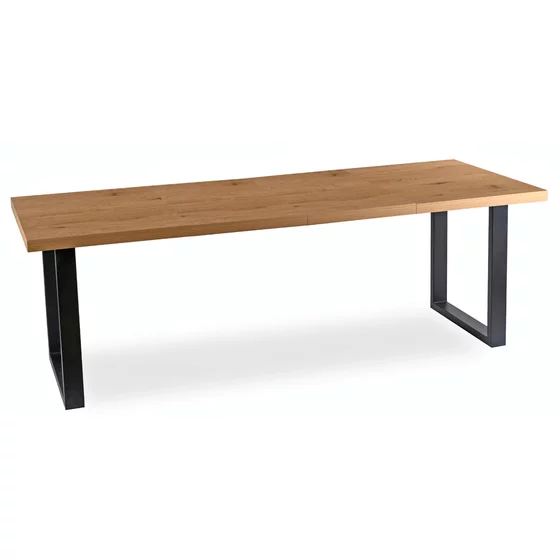 Masa Extensibila Trento, 130-180-230x90x78 h cm, Metal/MDF, Negru/Stejar picture - 5