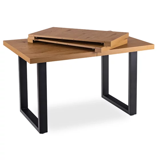Masa Extensibila Trento, 130-180-230x90x78 h cm, Metal/MDF, Negru/Stejar picture - 6