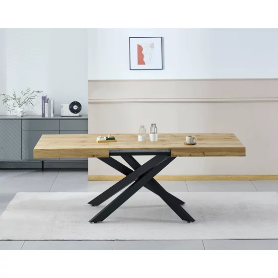 Masa Extensibila Valhalia, 145-175-205x90x75 cm, Blat MDF, Stejar picture - 7