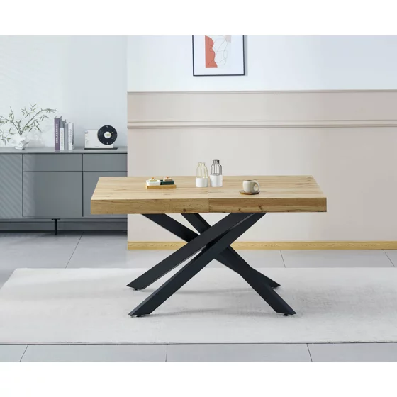 Masa Extensibila Valhalia, 145-175-205x90x75 cm, Blat MDF, Stejar picture - 8
