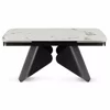 Masa Extensibila Vasai 160-240-x90x77 cm, Metal/Ceramica, Negru/Alb Marmura picture - 4