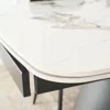 Masa Extensibila Vasai 160-240-x90x77 cm, Metal/Ceramica, Negru/Alb Marmura picture - 5