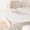 Masa Extensibila Vasai 160-240-x90x77 cm, Metal/Ceramica, Casmir/Alb Marmura picture - 3