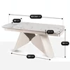 Masa Extensibila Vasai 160-240-x90x77 cm, Metal/Ceramica, Casmir/Alb Marmura picture - 5