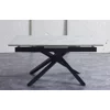 Masa Extensibila Viken, 160-200x80x76 h cm, Picior Metalic, Negru/Alb picture - 2