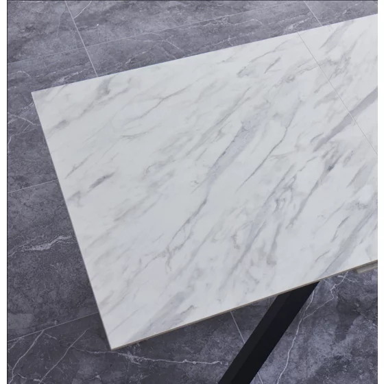 Masa Extensibila Viken, 160-200x80x76 h cm, Picior Metalic, Negru/Alb picture - 4