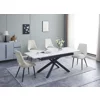 Masa Extensibila Viken, 160-200x80x76 h cm, Picior Metalic, Negru/Alb picture - 5