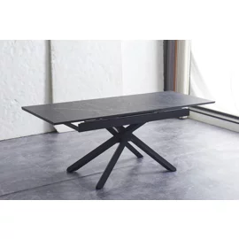 Masa Extensibila Viken, 160-200x80x76 h cm, Picior Metalic, Negru