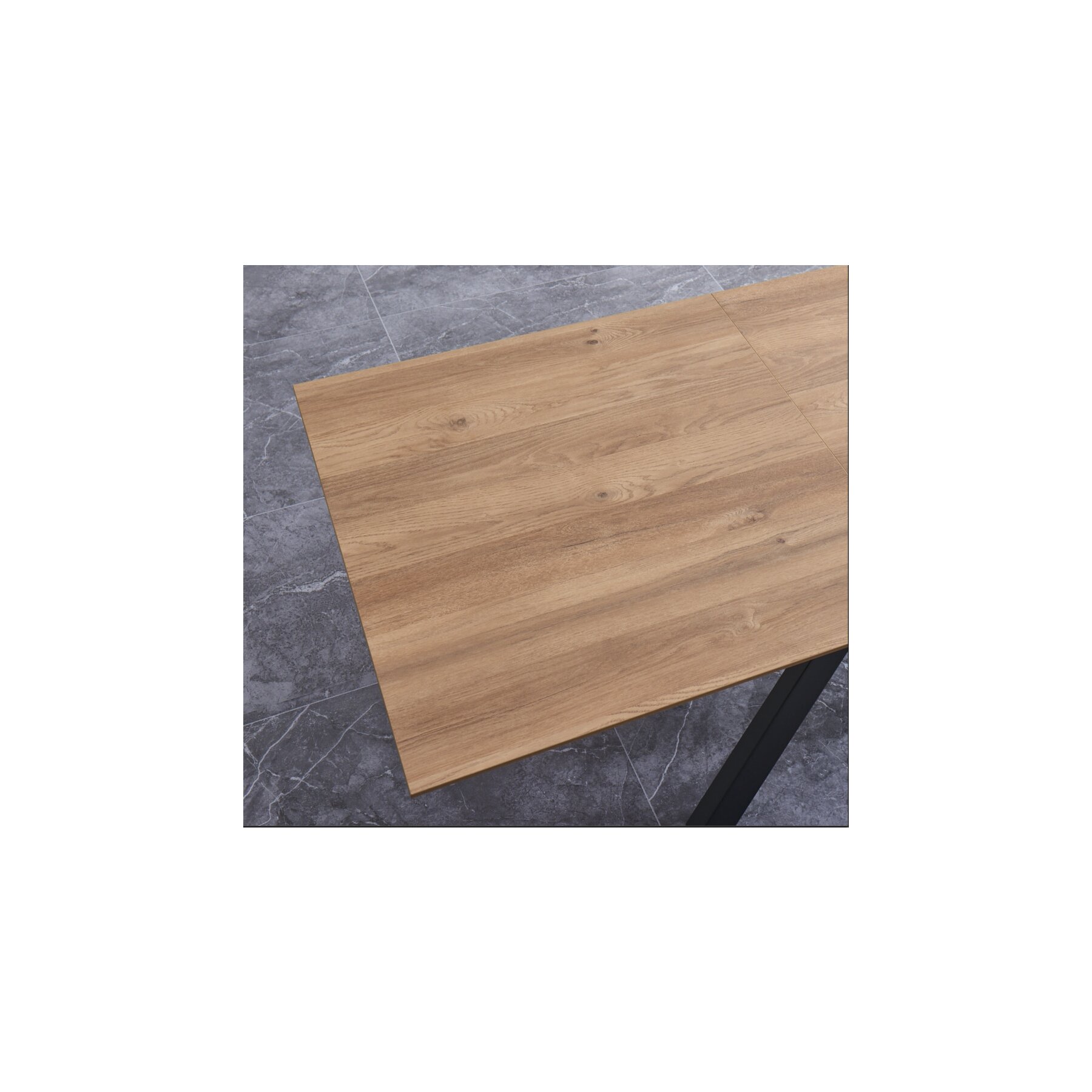 Masa Extensibila Viken, 160-200x80x76 h cm, Picior Metalic, Negru