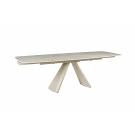 Masa Extensibila Volare, 165-240x90x76 cm, Metal/Piatra Sinterizata, Gri Deschis cu Beige Nisip