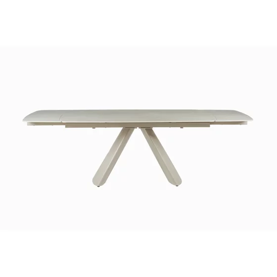 Masa Extensibila Volare, 165-240x90x76 cm, Metal/Piatra Sinterizata, Gri Deschis cu Beige Nisip picture - 3