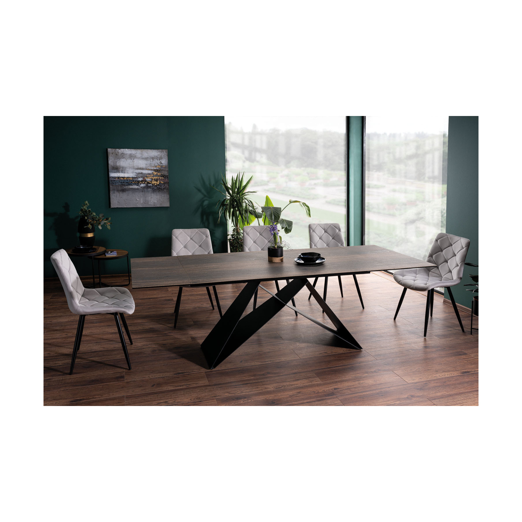 Masa extensibila westin ceramic, 160-240x90x77, negru/maro