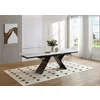 Masa Extensibila Yvone 180-220-260x90x75 cm, Metal/Piatra Sinterizata, Alb-Maroniu/Negru picture - 1