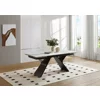 Masa Extensibila Yvone 180-220-260x90x75 cm, Metal/Piatra Sinterizata, Alb-Maroniu/Negru picture - 2