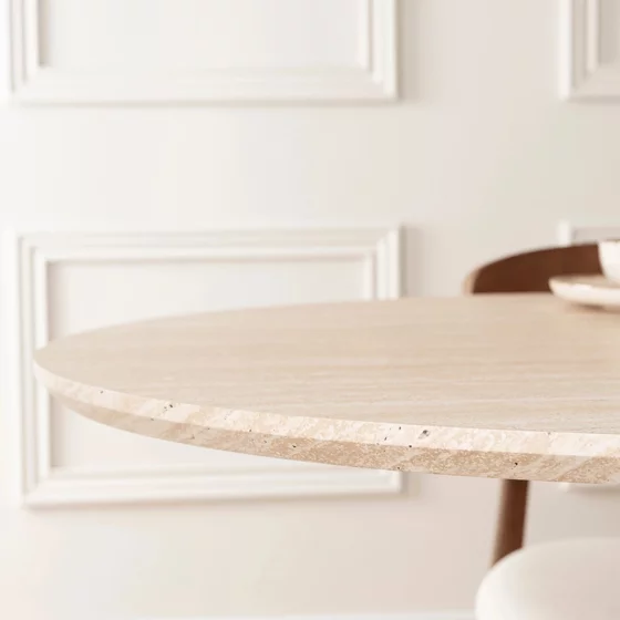 Masa Girona, 180x90x76 h cm, Blat MDF, Nuc/Travertin picture - 6