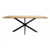 Masa Mikado, 140x90x75 h cm, Picior Metalic, Blat MDF 4 cm Grosime, Negru/Stejar picture - 2